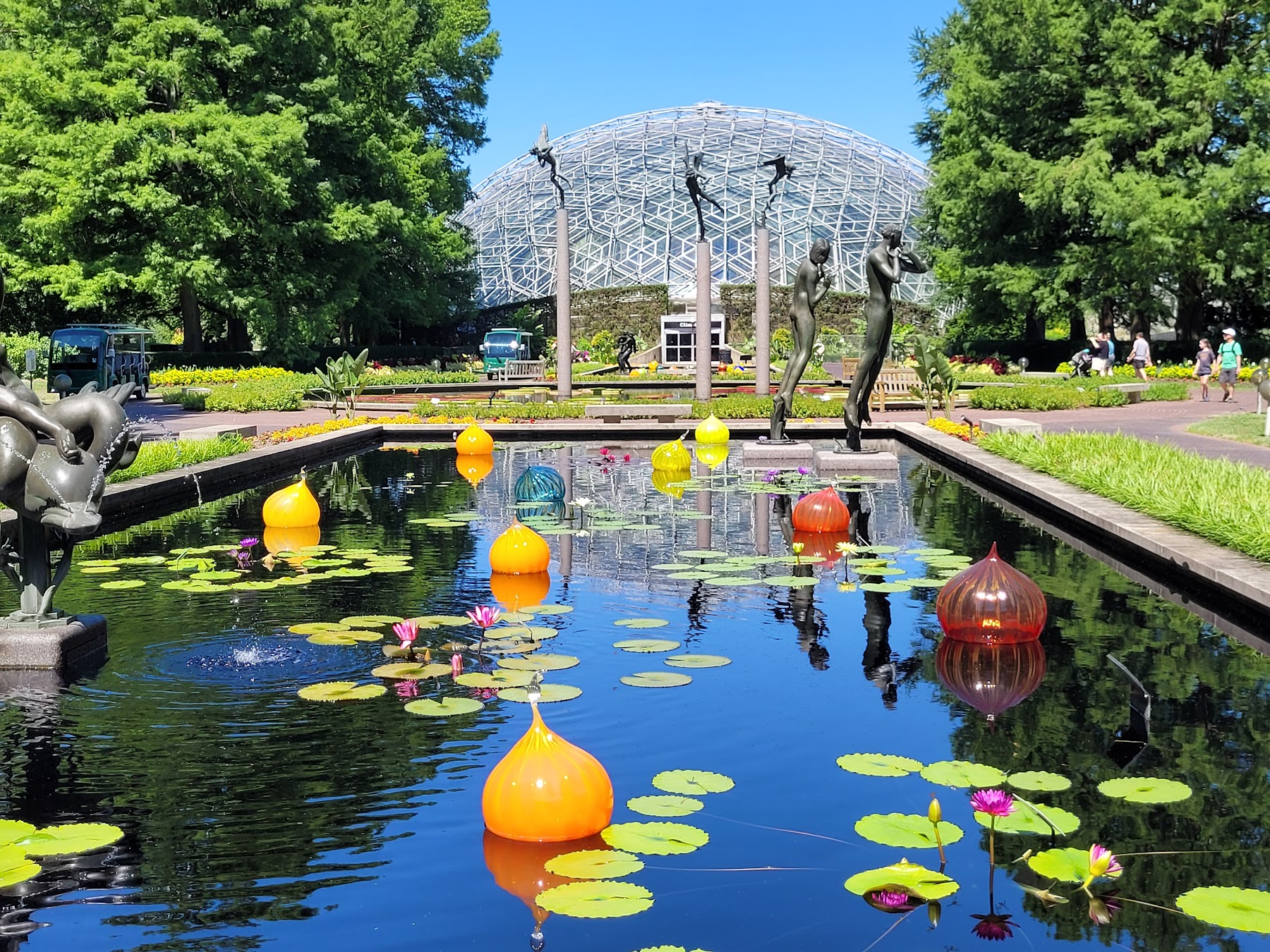 The iconic Climatron geodesic dome conservatory at the Missouri Botanical Garden.
