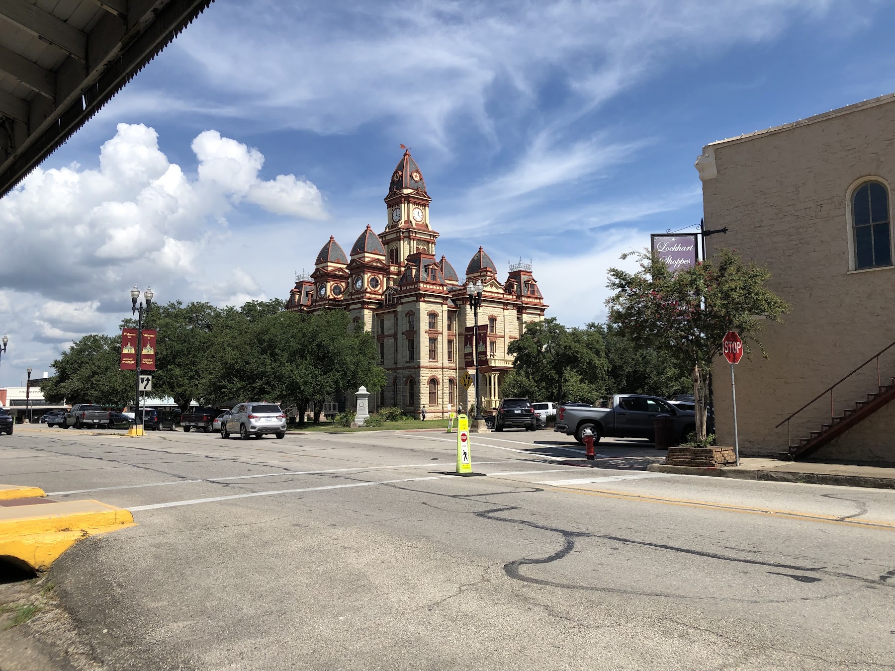 The iconic neon sign of a famous barbecue market in Lockhart, Texas.